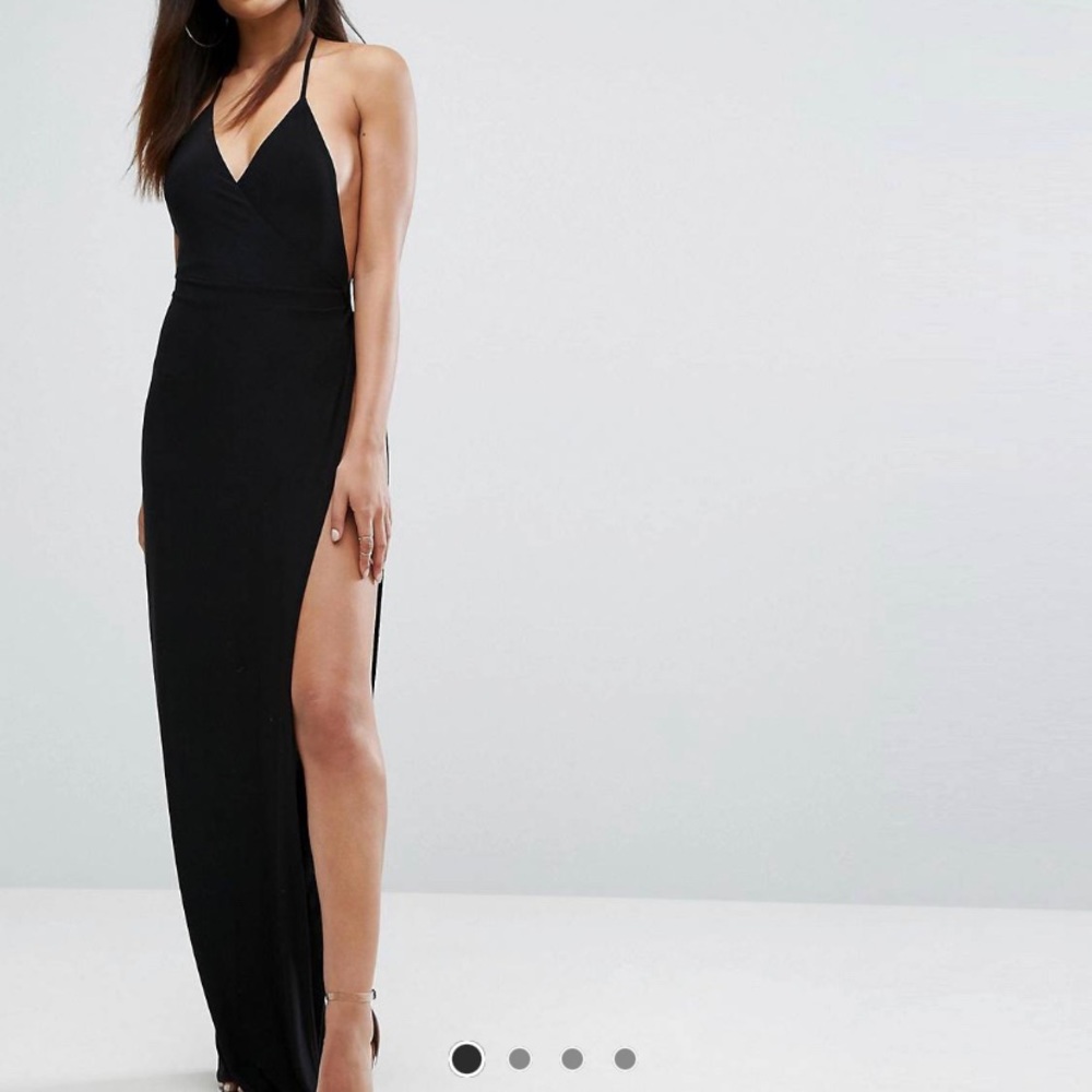 COPY - ASOS Club L slinky wrap front maxi dress u…
